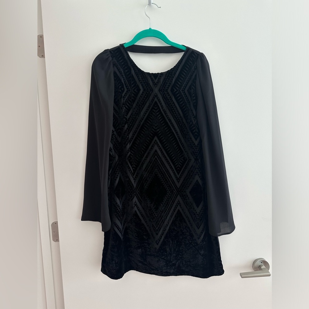 Express backless velvet mini dress